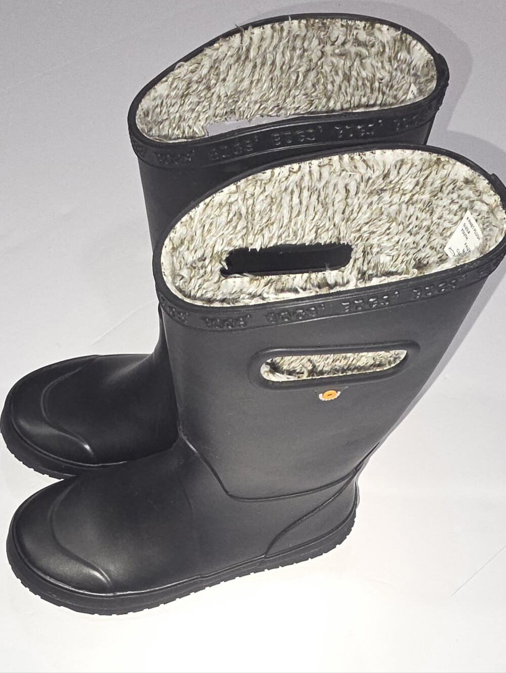 Bogs Black Kids' Insulated Pull-On Boots with Gray Lining